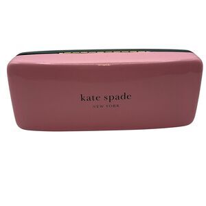 KATE SPADE NEW YORK PINK / GREEN‎ CLAMSHELL SUNGLASSES CASE W/ CLEANING CLOTH